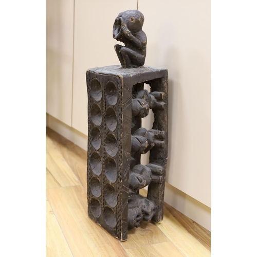 457 - A large Nigerian carved wood amusement, 72 cms high.