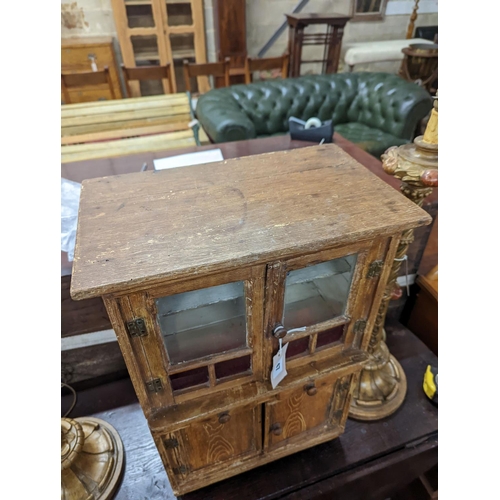 47 - A 19th century Continental grained pine miniature dresser, width 39cm, depth 24cm, height 56cm... 