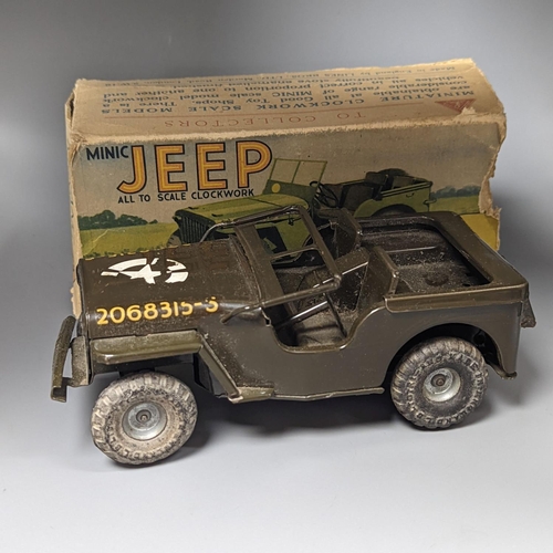 495 - A Tri-Ang Minic Jeep No. 2, in original box, 15cm. long