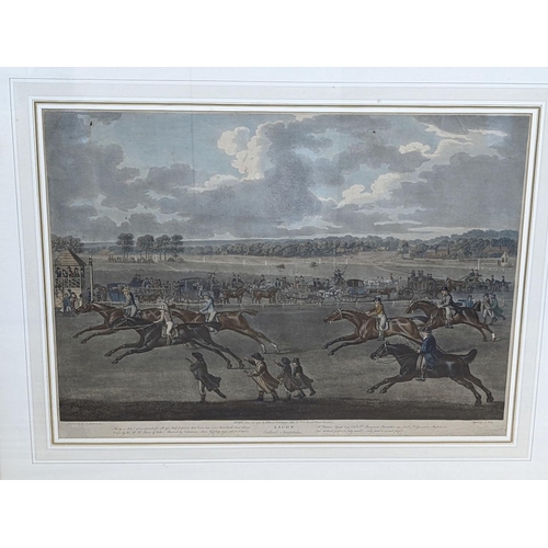 555 - J. Edy after F.N. Sartorious. pair of coloured aquatints, ‘’Ascot’’ and ‘’Epsom’’ 1792, 39 x 54cm... 