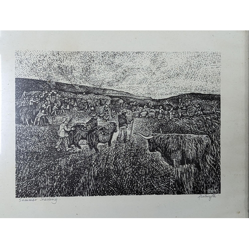 556 - Edna Whyte (1930-), set of four prints, Scenes of old Highland life, signed in pencil, 23 x 30cm... 