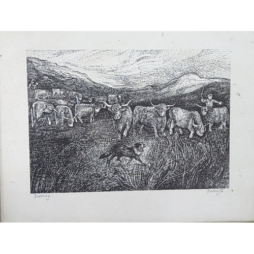 556 - Edna Whyte (1930-), set of four prints, Scenes of old Highland life, signed in pencil, 23 x 30cm... 