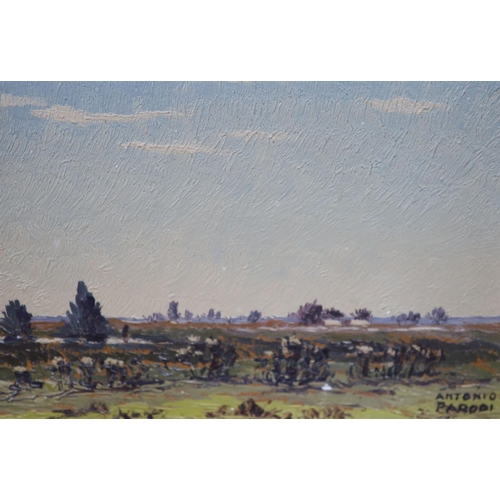 592 - Antonio Parodi (Argentinian 1896-1985)Landscape signed oil on board and companion piece 17x25cm... 