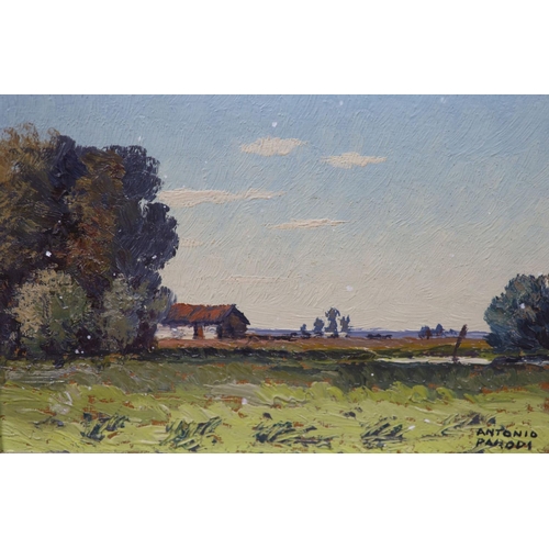 592 - Antonio Parodi (Argentinian 1896-1985)Landscape signed oil on board and companion piece 17x25cm... 