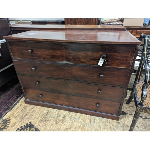 63 - A Victorian and later four drawer chest, width 118cm, depth 55cm, height 86cm