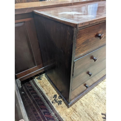 63 - A Victorian and later four drawer chest, width 118cm, depth 55cm, height 86cm