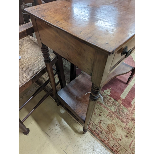 80 - A Regency mahogany two tier side table, width 74cm, depth 36cm, height 77cm