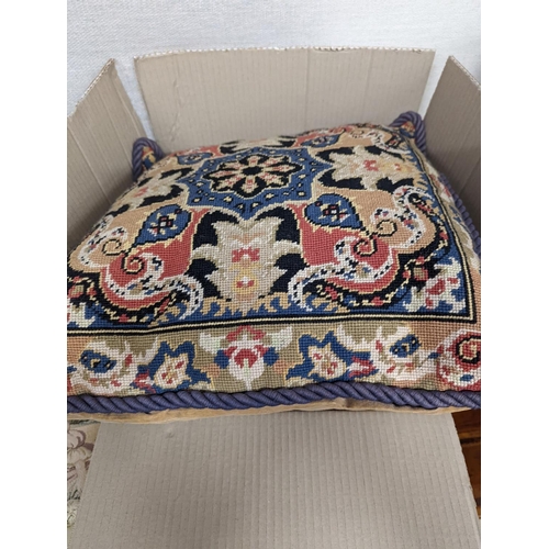 9 - Nine assorted tapestry cushions, largest 46 x 46cm