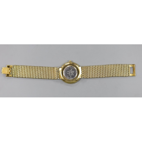 944 - A gentleman's steel and gold plated Omega De Ville quartz wrist watch.