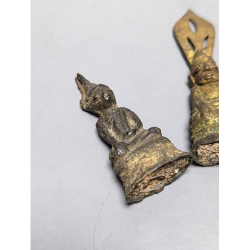 343 - Four brass Buddha