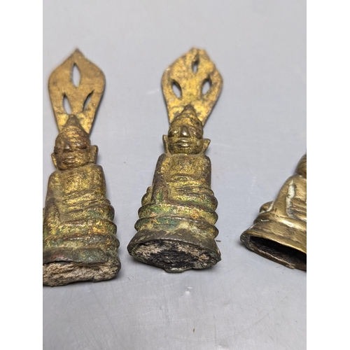 343 - Four brass Buddha