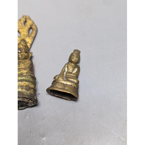 343 - Four brass Buddha