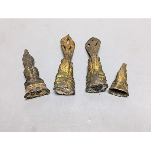 343 - Four brass Buddha