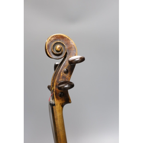 362 - A Duke, London violin, 60 cms long.