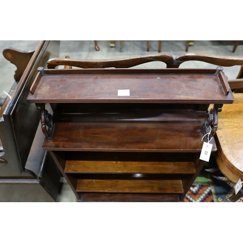 22 - A small Regency style mahogany open bookcase, length70cm, depth 24cm, height 98cm