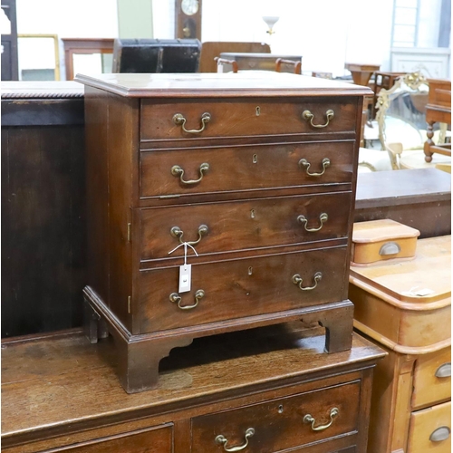 3 - A small George III mahogany chest converted to a drinks cabinet, width 70cm, depth 45cm, height 77cm... 