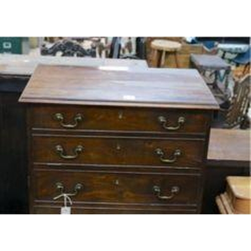 3 - A small George III mahogany chest converted to a drinks cabinet, width 70cm, depth 45cm, height 77cm... 