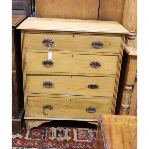 7 - An Edwardian satin walnut chest, width 91cm, depth 45cm, height 104cm