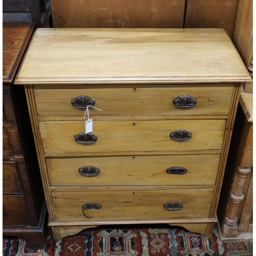 7 - An Edwardian satin walnut chest, width 91cm, depth 45cm, height 104cm