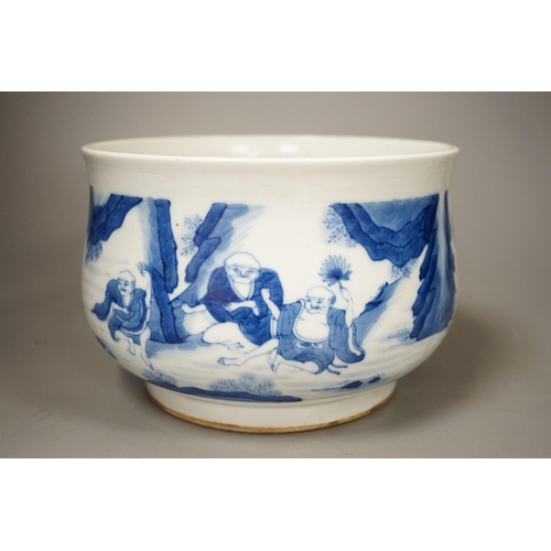 1368 - A Chinese blue and white censer, 19cm
