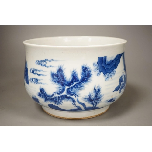 1368 - A Chinese blue and white censer, 19cm