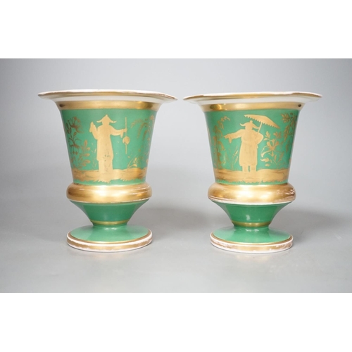 1369 - A pair of Continental porcelain spill vases 13cm