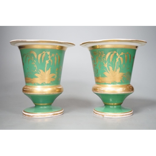 1369 - A pair of Continental porcelain spill vases 13cm
