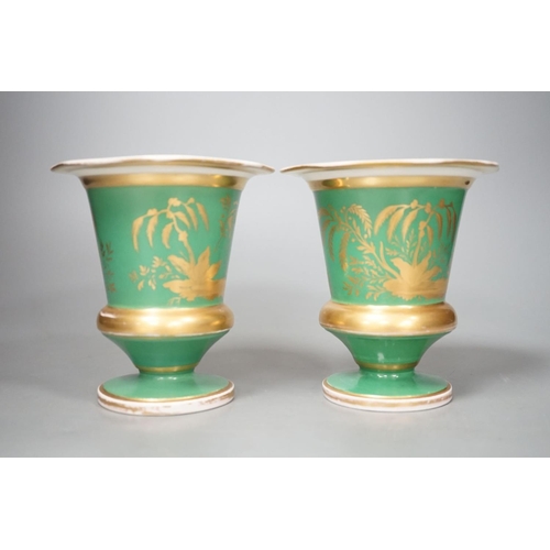 1369 - A pair of Continental porcelain spill vases 13cm