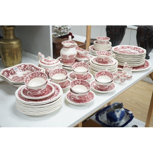1371 - A Spode Pink Tower pattern part dinner service