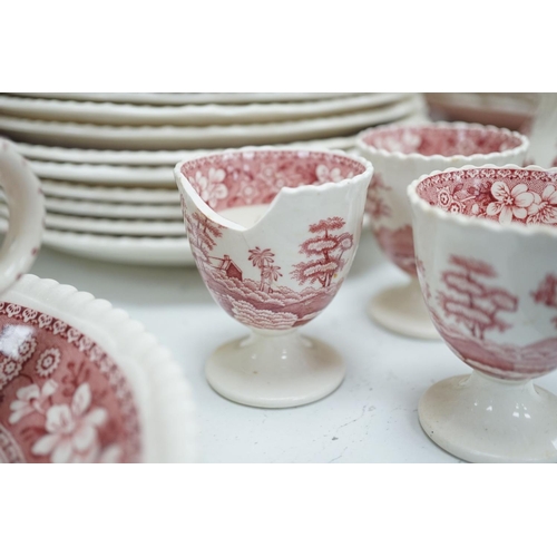 1371 - A Spode Pink Tower pattern part dinner service