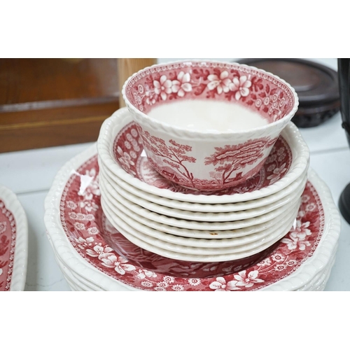 1371 - A Spode Pink Tower pattern part dinner service