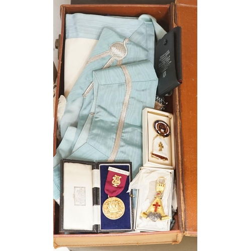 1374 - A group of masonic regalia and medals