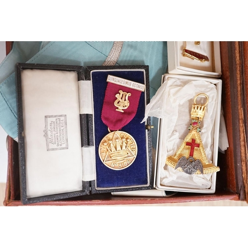 1374 - A group of masonic regalia and medals