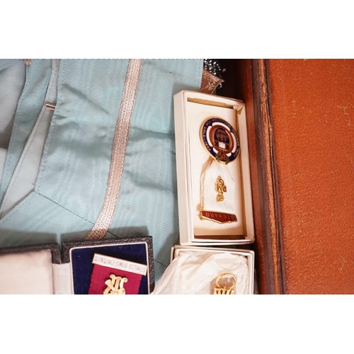 1374 - A group of masonic regalia and medals