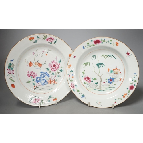 1382 - Two Chinese Export Famille rose plates, Qianlong period 23cm
