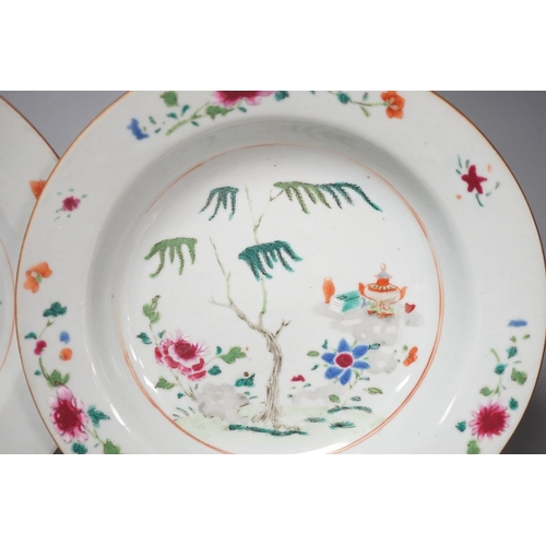1382 - Two Chinese Export Famille rose plates, Qianlong period 23cm