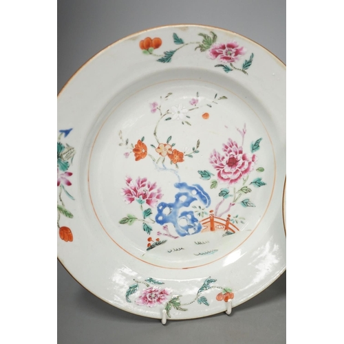 1382 - Two Chinese Export Famille rose plates, Qianlong period 23cm