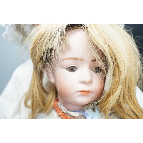 1389 - A German Porzellanfabrik Burggrab bisque headed doll, one other bisque headed doll