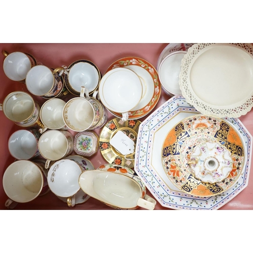 1398 - A collection of 19th century English porcelain tea and coffee cups, saucers and other tableware incl... 