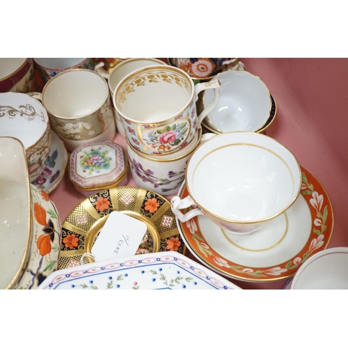 1398 - A collection of 19th century English porcelain tea and coffee cups, saucers and other tableware incl... 