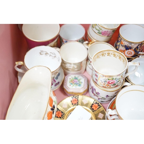 1398 - A collection of 19th century English porcelain tea and coffee cups, saucers and other tableware incl... 