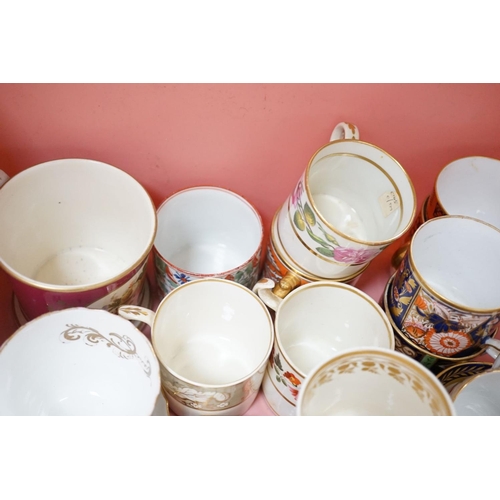 1398 - A collection of 19th century English porcelain tea and coffee cups, saucers and other tableware incl... 