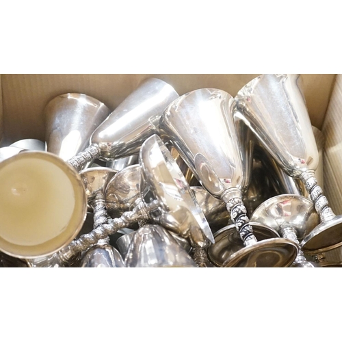 1399 - A large quantity of assorted Victorian and later silver plated ware