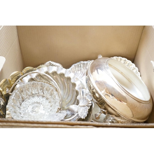 1399 - A large quantity of assorted Victorian and later silver plated ware