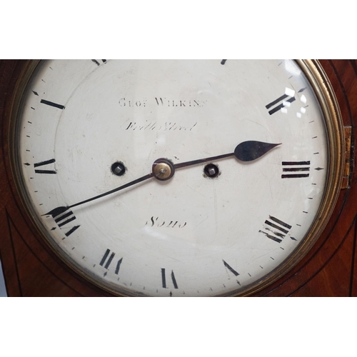 1404 - A George III mahogany lancet shaped bracket clock by George Wilkins Soho 49cm
