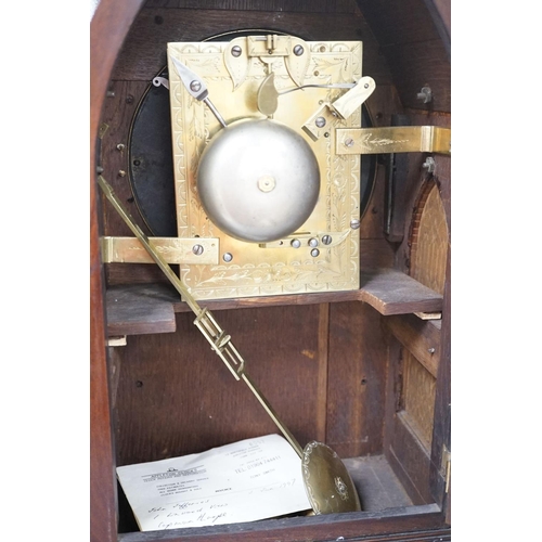 1404 - A George III mahogany lancet shaped bracket clock by George Wilkins Soho 49cm