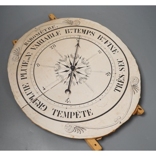 1409 - A 19th century printed barometer dial 38cm