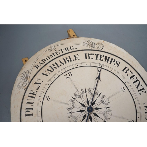 1409 - A 19th century printed barometer dial 38cm