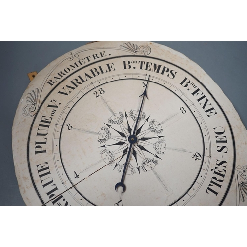 1409 - A 19th century printed barometer dial 38cm