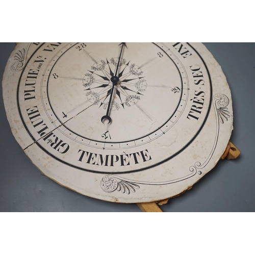 1409 - A 19th century printed barometer dial 38cm